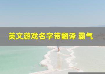 英文游戏名字带翻译 霸气